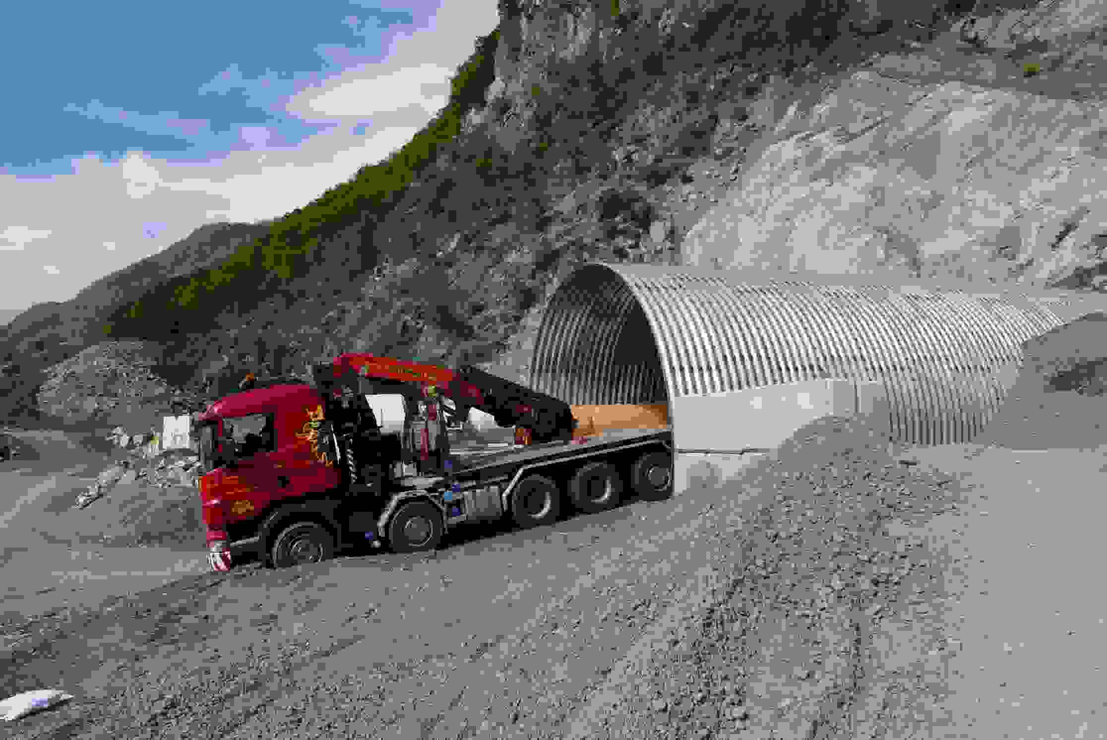 Carrières d'Arvel - Tunnel protection contre les chutes de pierres