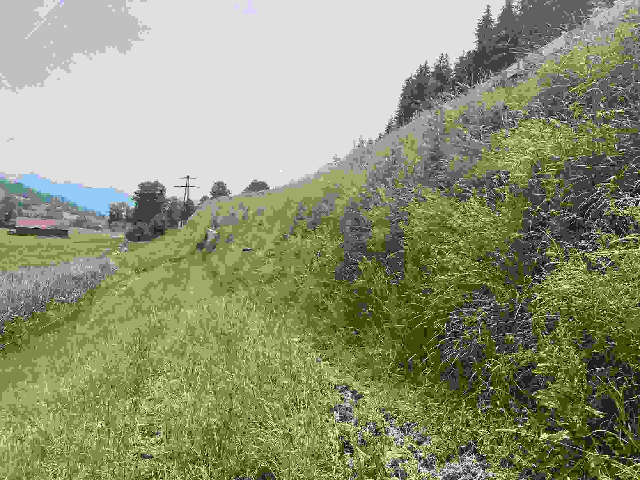 Contournement de Wattwil - Mur de soutènement côté vallée
