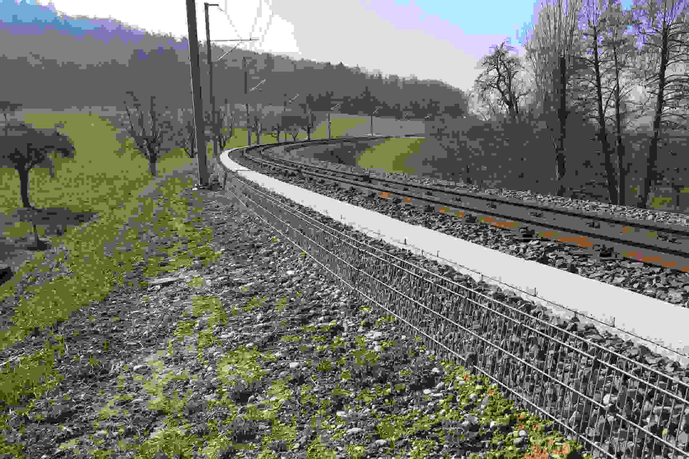 Stabilisation d'accotement ligne BLT Rodersdorf - Flüh