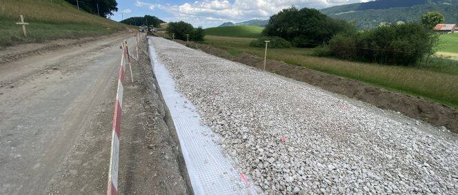 Zoom: Sanierung der Route du Lac Lussy durch Stabilisierung mit Geogittern