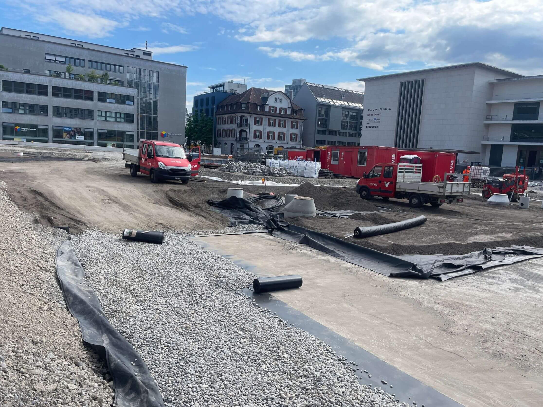 Sistemazionee della piazza Brown-Boveri di Baden - protezione antiradici Sistemazionee della piazza Brown-Boveri di Baden - protezione antiradici