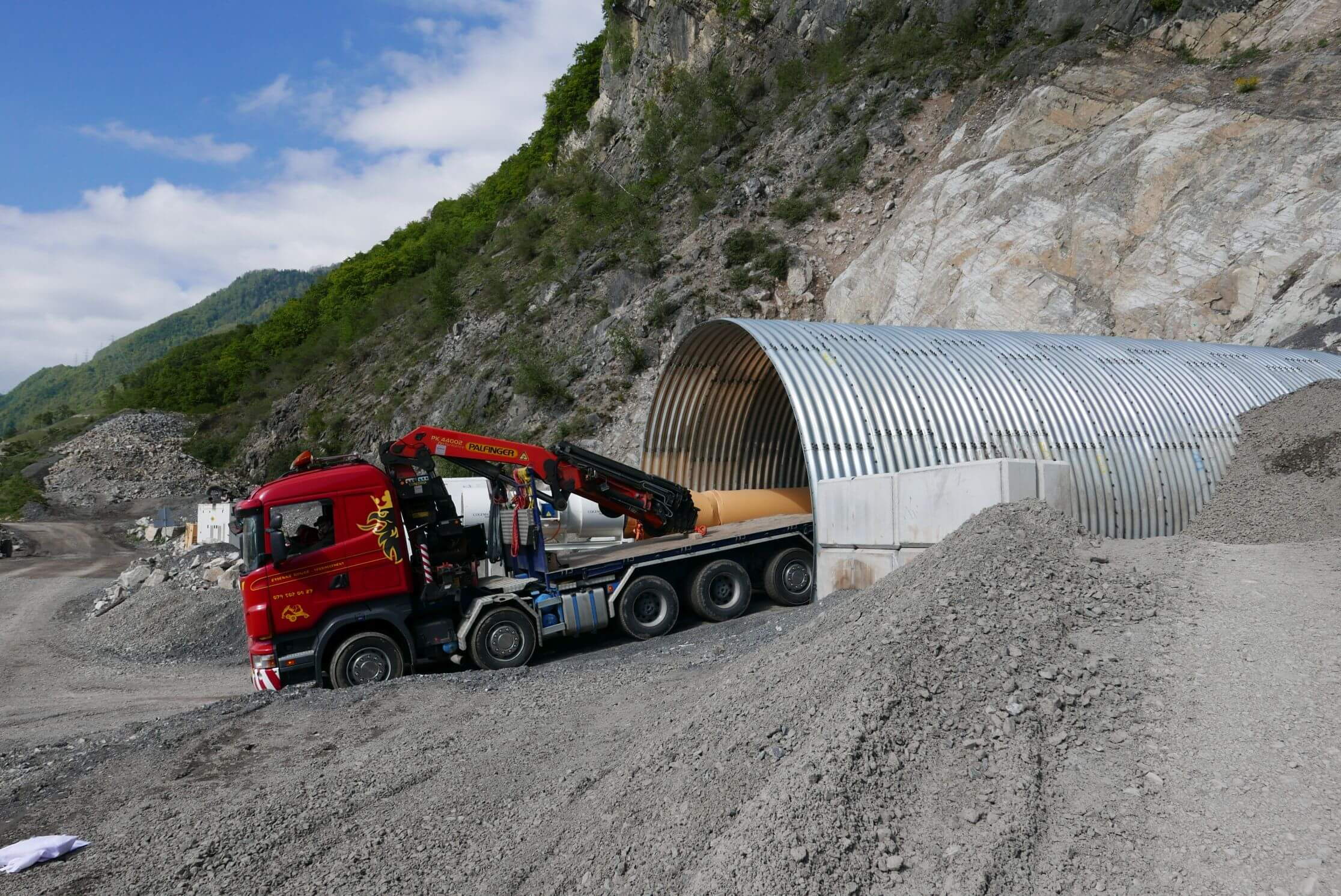 Steinschlagschutztunnel Carrières d'Arvel
