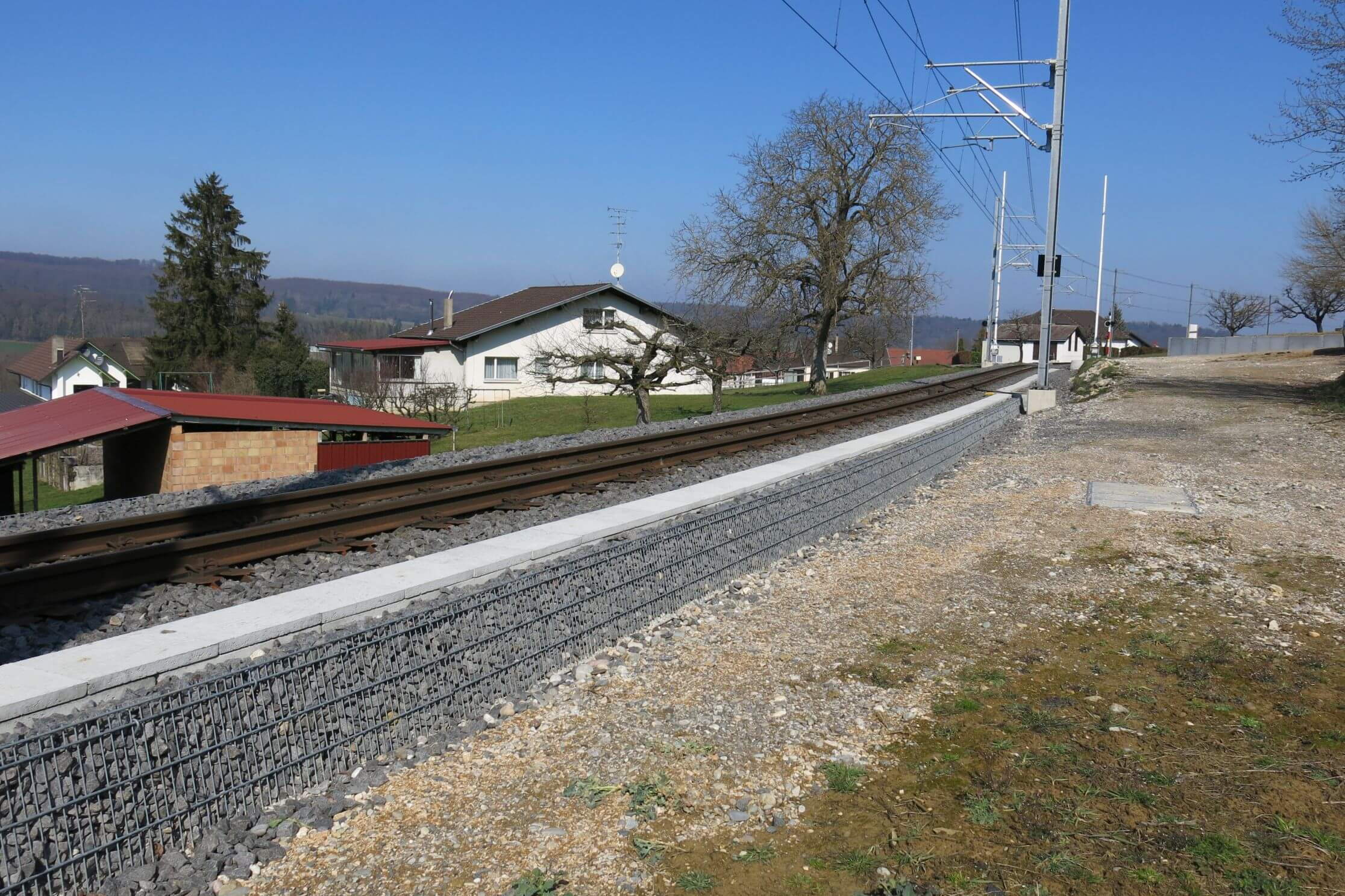 Stabilisation d'accotement ligne BLT Rodersdorf - Flüh