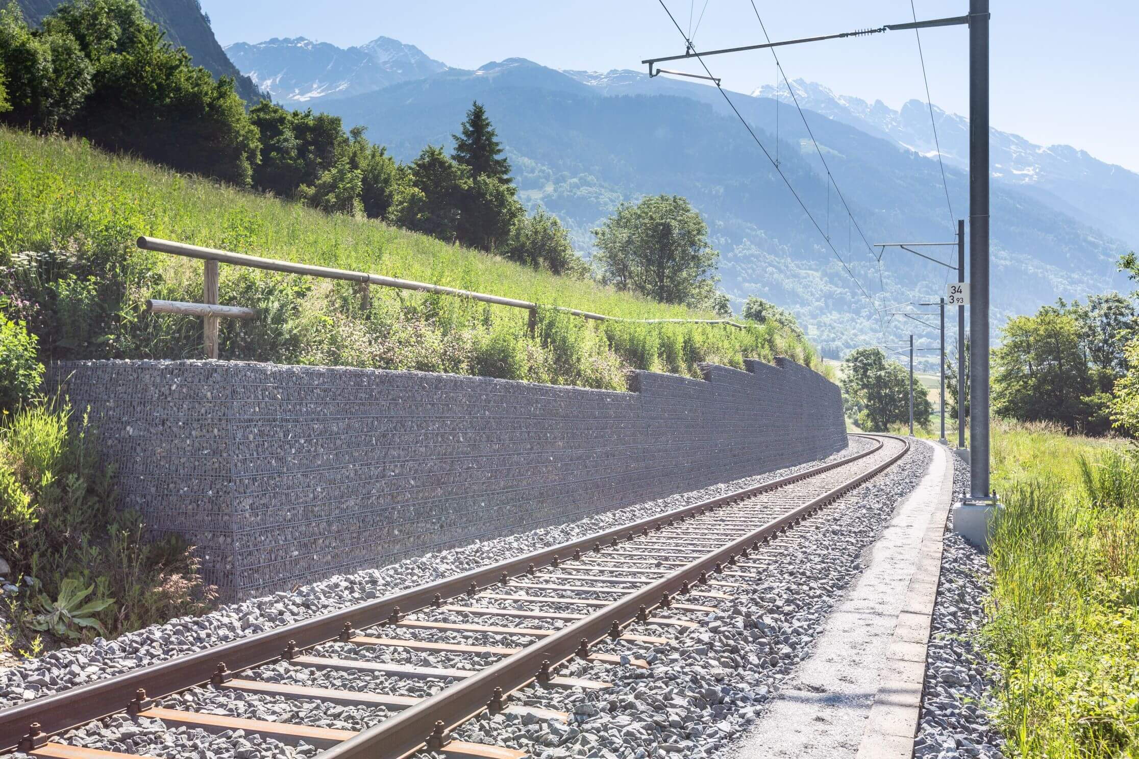 Bahnlinie TMR Sembrancher - Stützsystem für neue Linienführung Bahnlinie TMR Sembrancher - Stützsystem für neue Linienführung