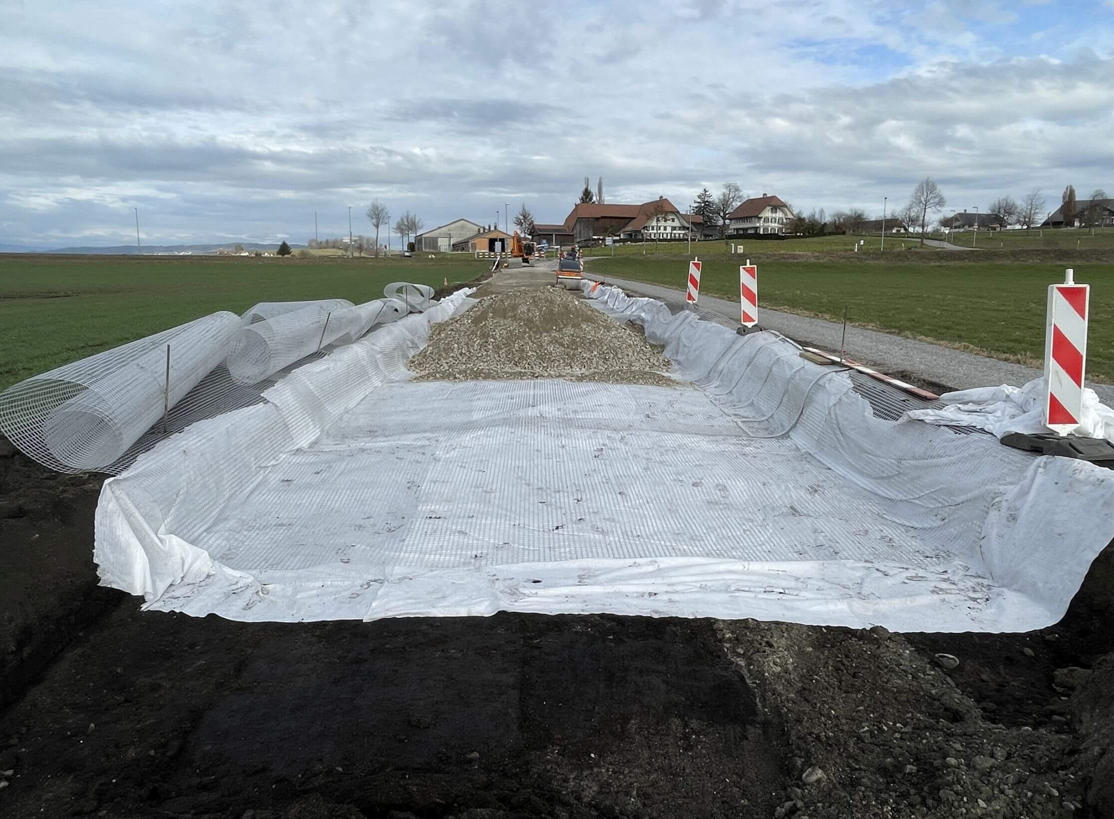 Sanierung des Moosweg in Bern durch Stabilisierung mit Geogittern