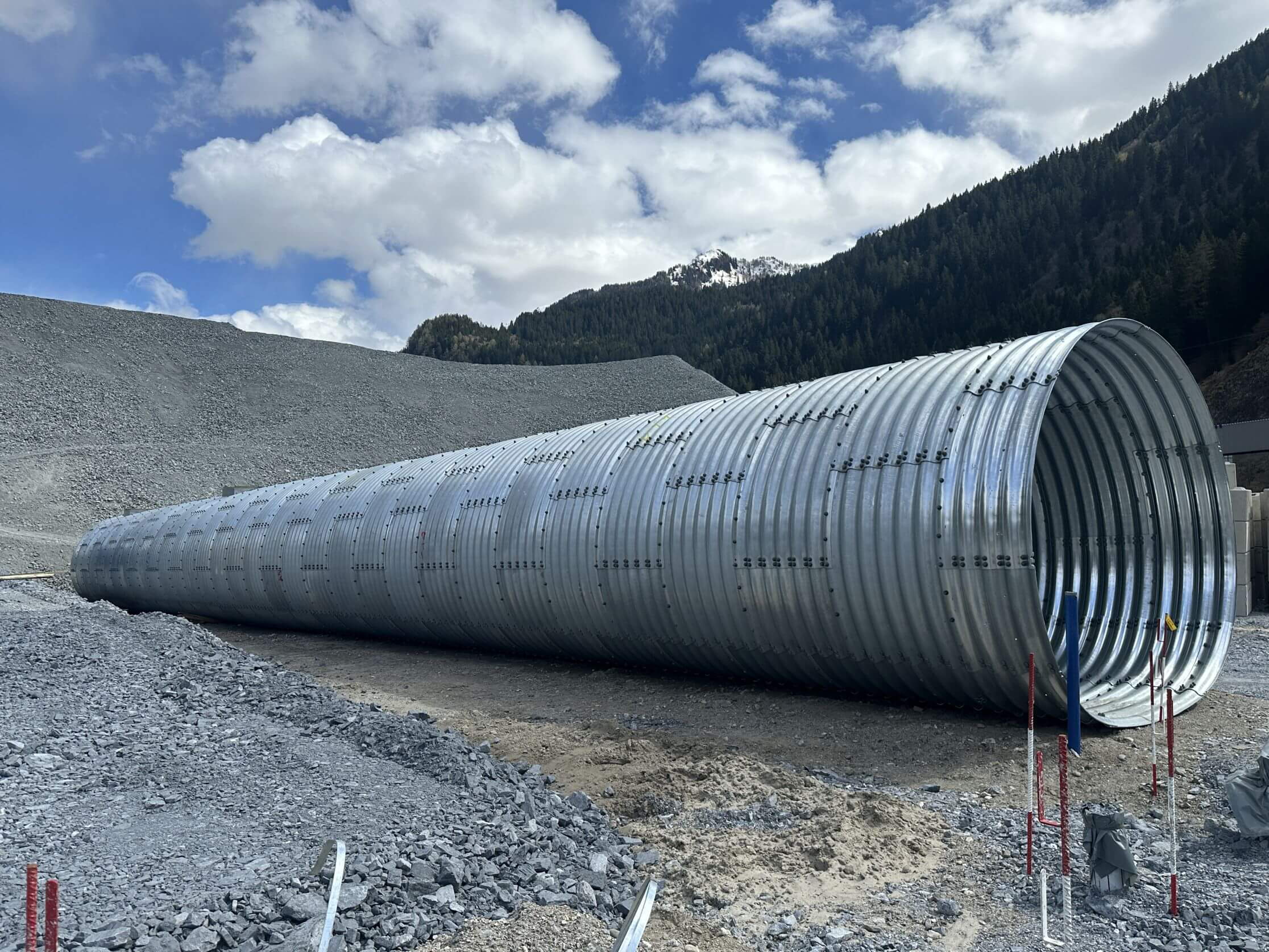 2e tube du Saint-Gothard Airolo/Stalvedro - Tunnel à bande transporteuse pour centrale à béton