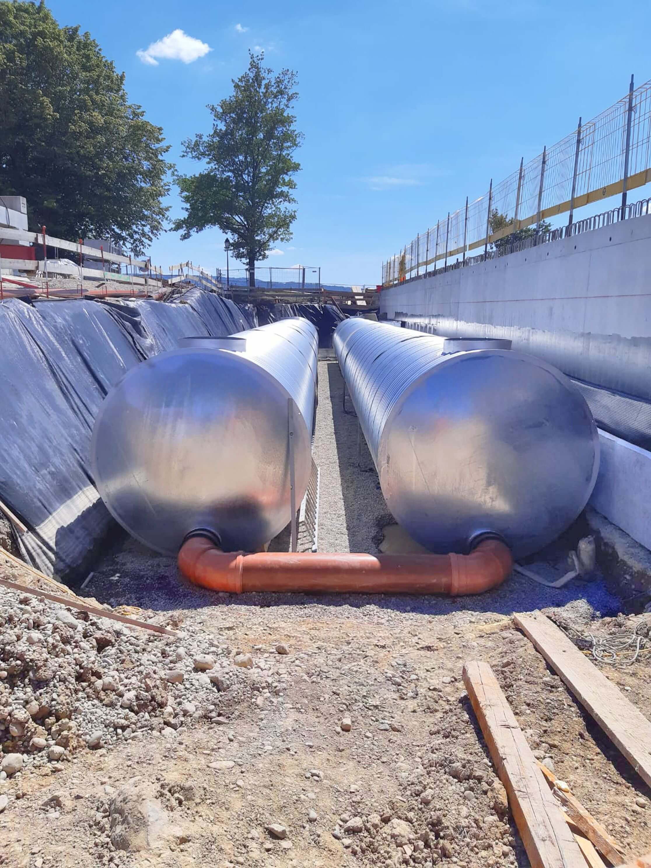 Primarschule Compesières/Bardonnex - Regenwasserretention für Bewässerung