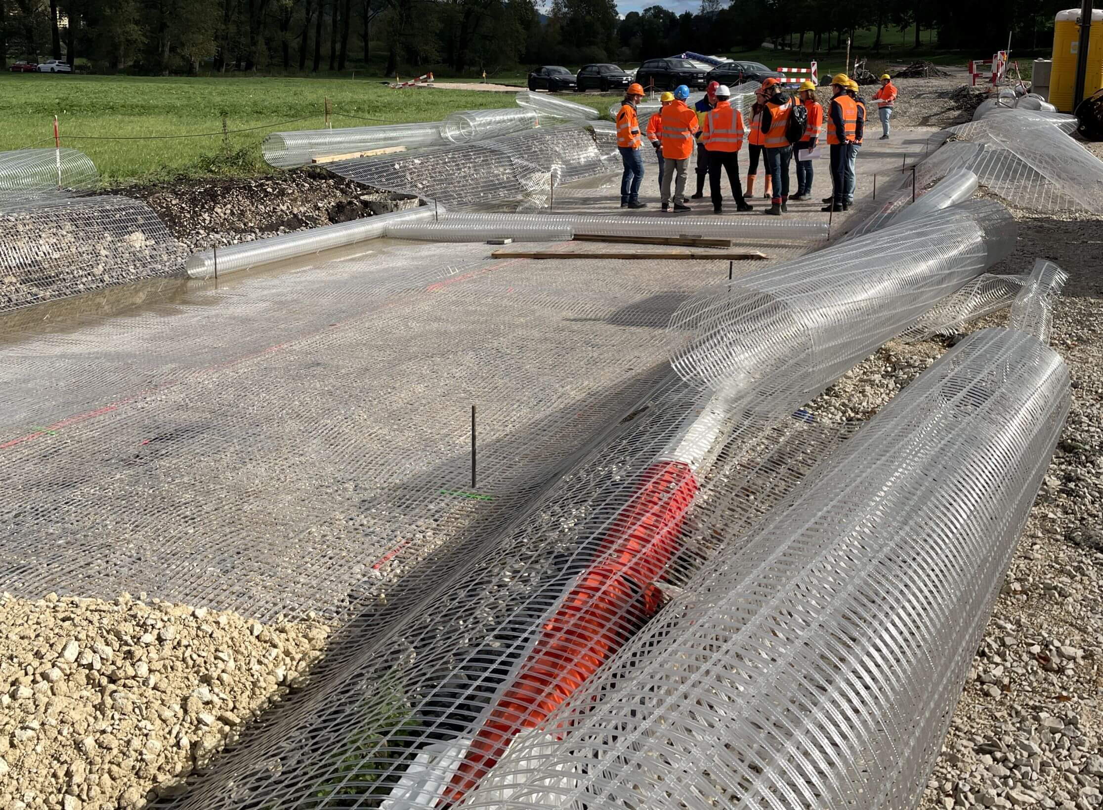 Lastgründungspolster Couvet - Môtiers die Bahnlinie auf Wasser und Torf Lastgründungspolster Couvet - Môtiers die Bahnlinie auf Wasser und Torf